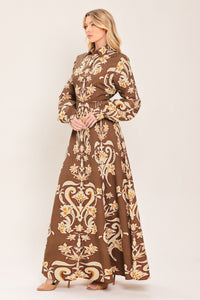 AMBER MEDALLION WOVEN SHIRT MAXI DRESS