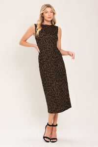 LEOPARD ICON TWILL MIDI DRESS