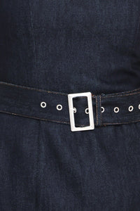 DEEP INDIGO POISE DENIM MINI DRESS