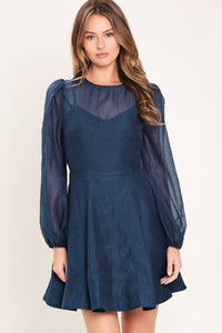 TWILIGHT CHARM WOVEN MINI DRESS