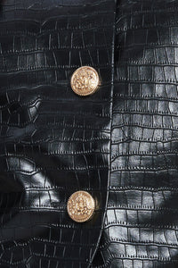 AT THE START FAUX LEATHER BOLERO JACKET