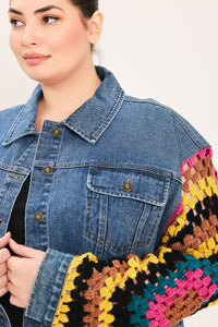 FESTIVAL WEAVE WASHED DENIM JACKET