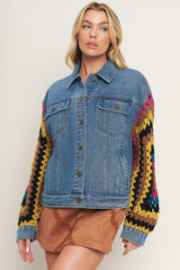 FESTIVAL WEAVE WASHED DENIM JACKET