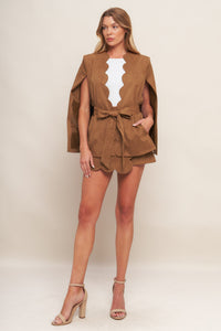 DESERT FLOWER FAUX SUEDE TOP