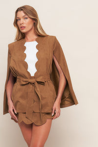 DESERT FLOWER FAUX SUEDE TOP