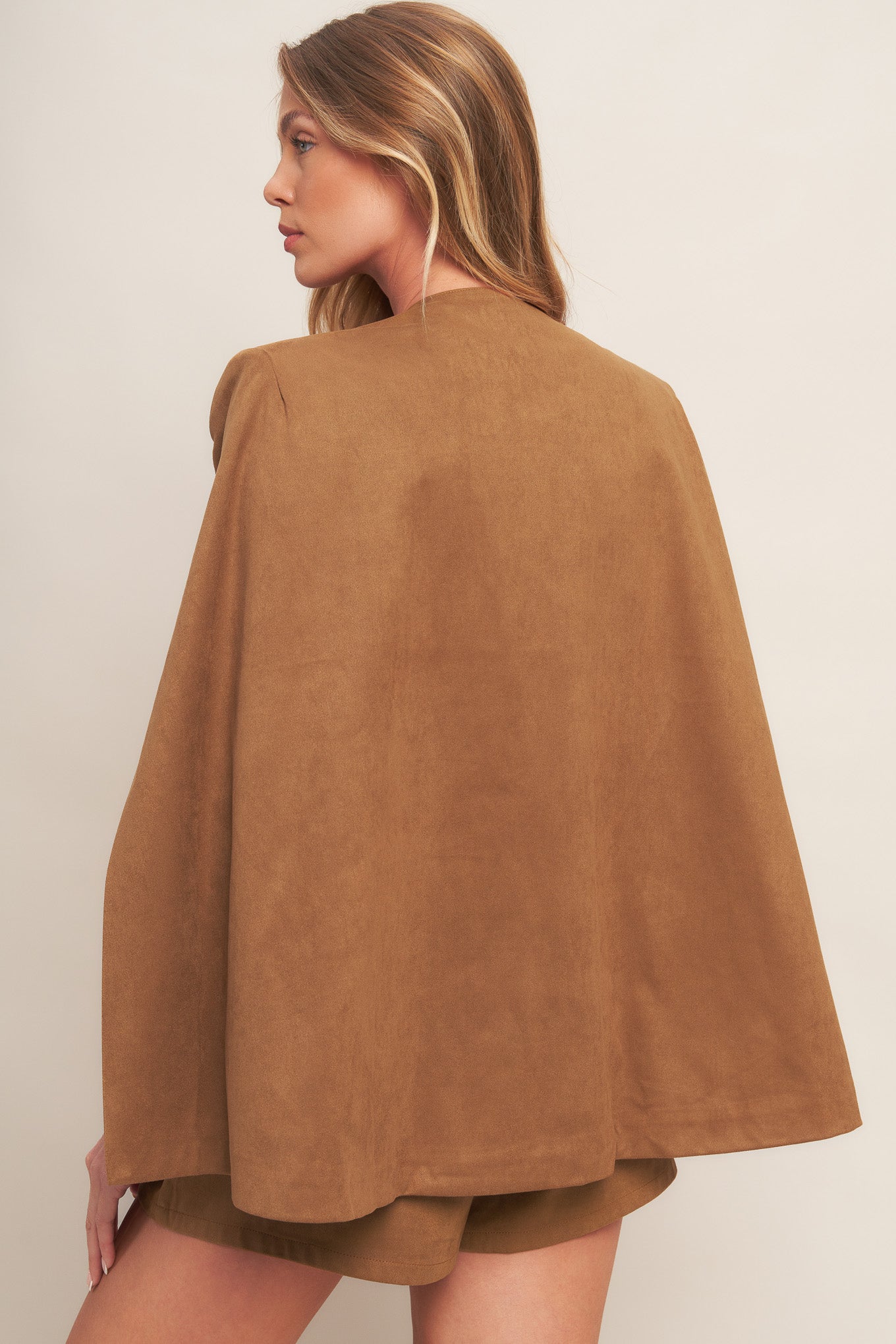 DESERT FLOWER FAUX SUEDE TOP