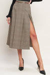 BRITISH TRACE WOVEN MIDI SKIRT