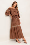 FULL SPEED AHEAD BROWN WOVEN MAXI SKIRT