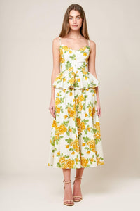 EVERY SUNDAY CREAM WOVEN MIDI SKIRT