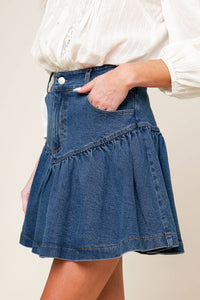 FENICIA INDIGO DENIM MINI SKORT