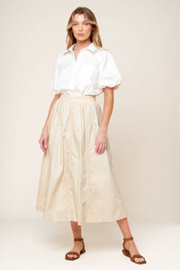 LAYTON CREAM WOVEN MIDI SKIRT