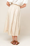LAYTON CREAM WOVEN MIDI SKIRT