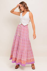 WHISPERING LAVENDER WOVEN MAXI SKIRT