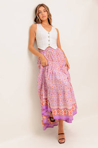 WHISPERING LAVENDER WOVEN MAXI SKIRT