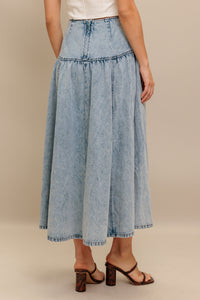 AMERICAN BLEND DENIM MIDI SKIRT