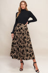 CLASSIC BLOOM LOOK WOVEN FLOCKING CIRCLE SKIRT