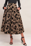 CLASSIC BLOOM LOOK WOVEN FLOCKING CIRCLE SKIRT