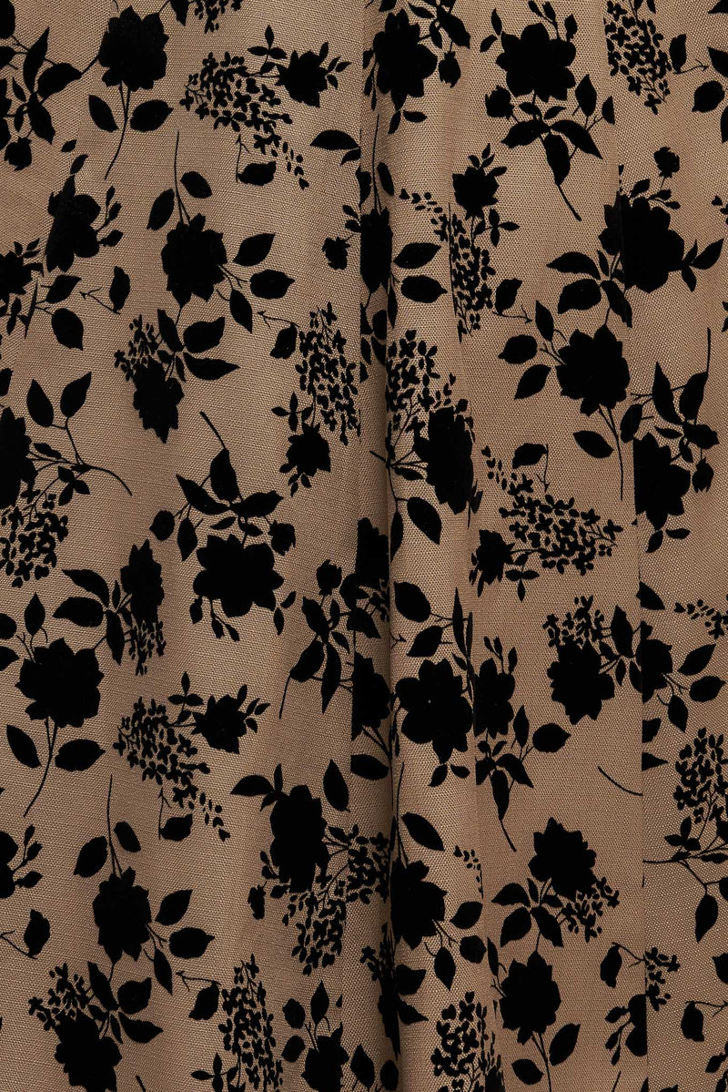 CLASSIC BLOOM LOOK WOVEN FLOCKING CIRCLE SKIRT