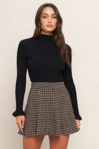 HOUND FLARE TWEED WOVEN SKIRT