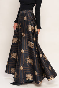 ORNAMENTAL NIGHTS WOVEN MAXI CIRCLE SKIRT
