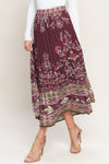 AZTEC CHERRY WOVEN MIDI SKIRT
