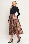 EVENING BOTANICALS WOVEN FULL MIDI SKIRT