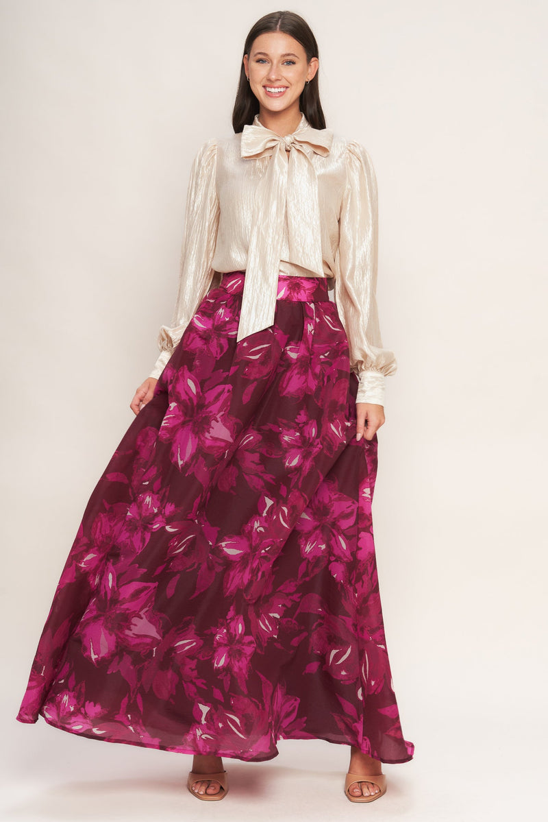 BOUQUET NO.9 WOVEN MAXI FULL SKIRT