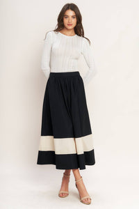 GALLERY CONTRAST FULL MIDI SKIRT