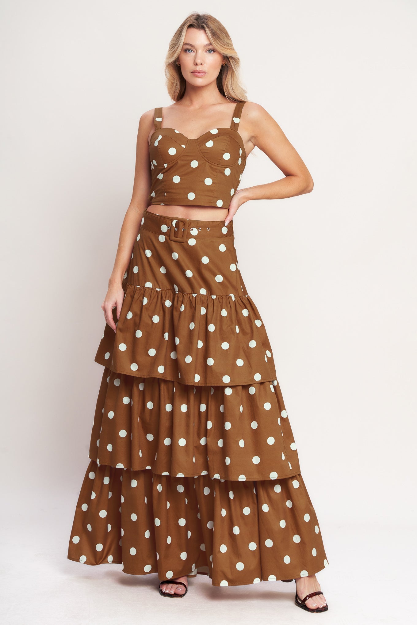 BROWN SUGAR DOT WOVEN SKIRT