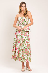 ROSE PETAL WOVEN MIDI SKIRT