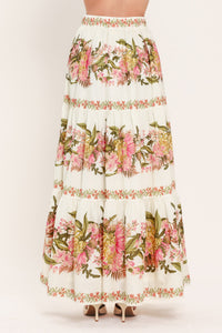 BOTANICAL ESCAPE WOVEN MAXI SKIRT