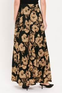 EARTHEN FLOWER FANTASY POWER MESH FULL MAXI SKIRT