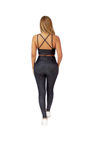 BLACK LEOPARD SET YOGA LEGGINGS