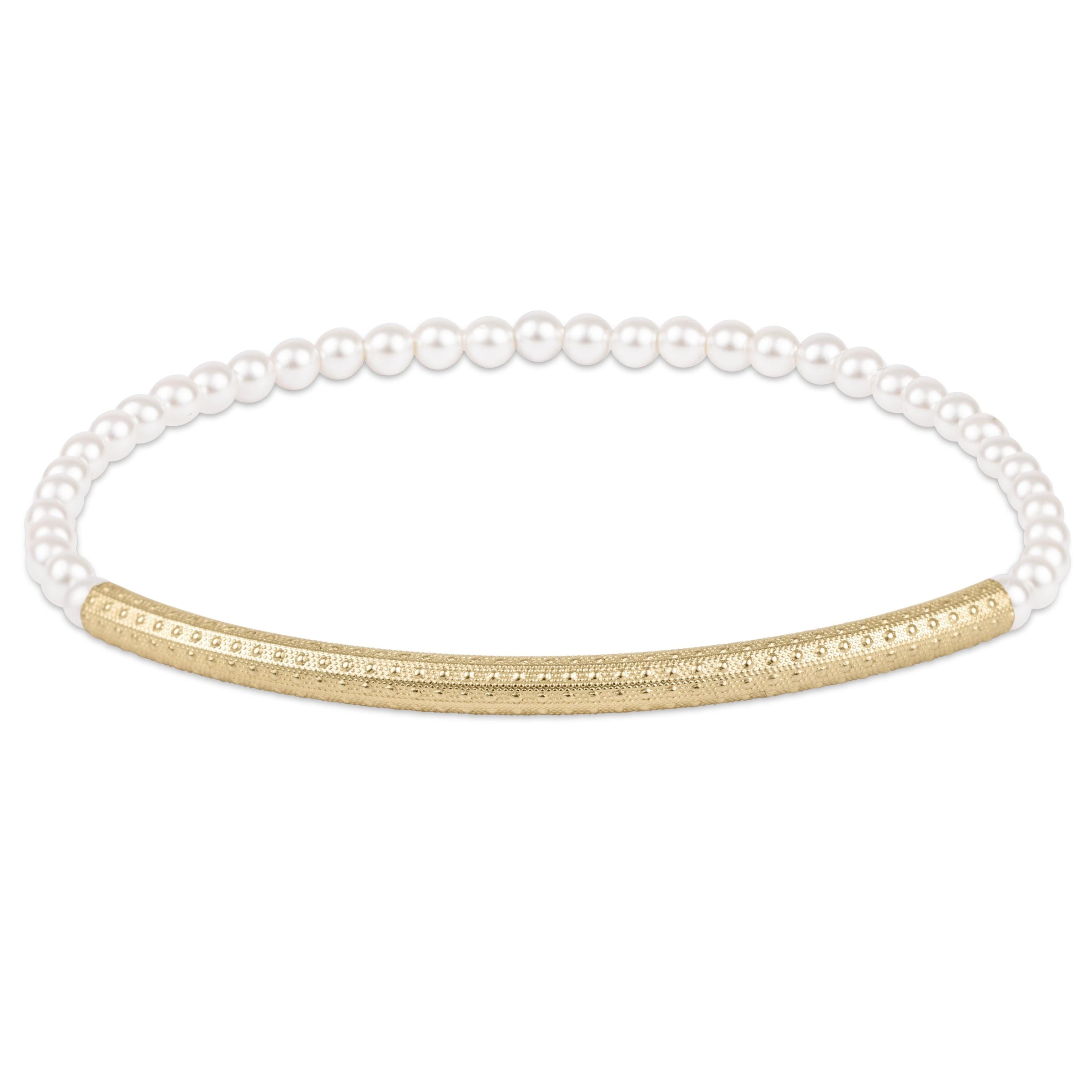 Textured Bliss Bar Pearl 3mm Bracelet