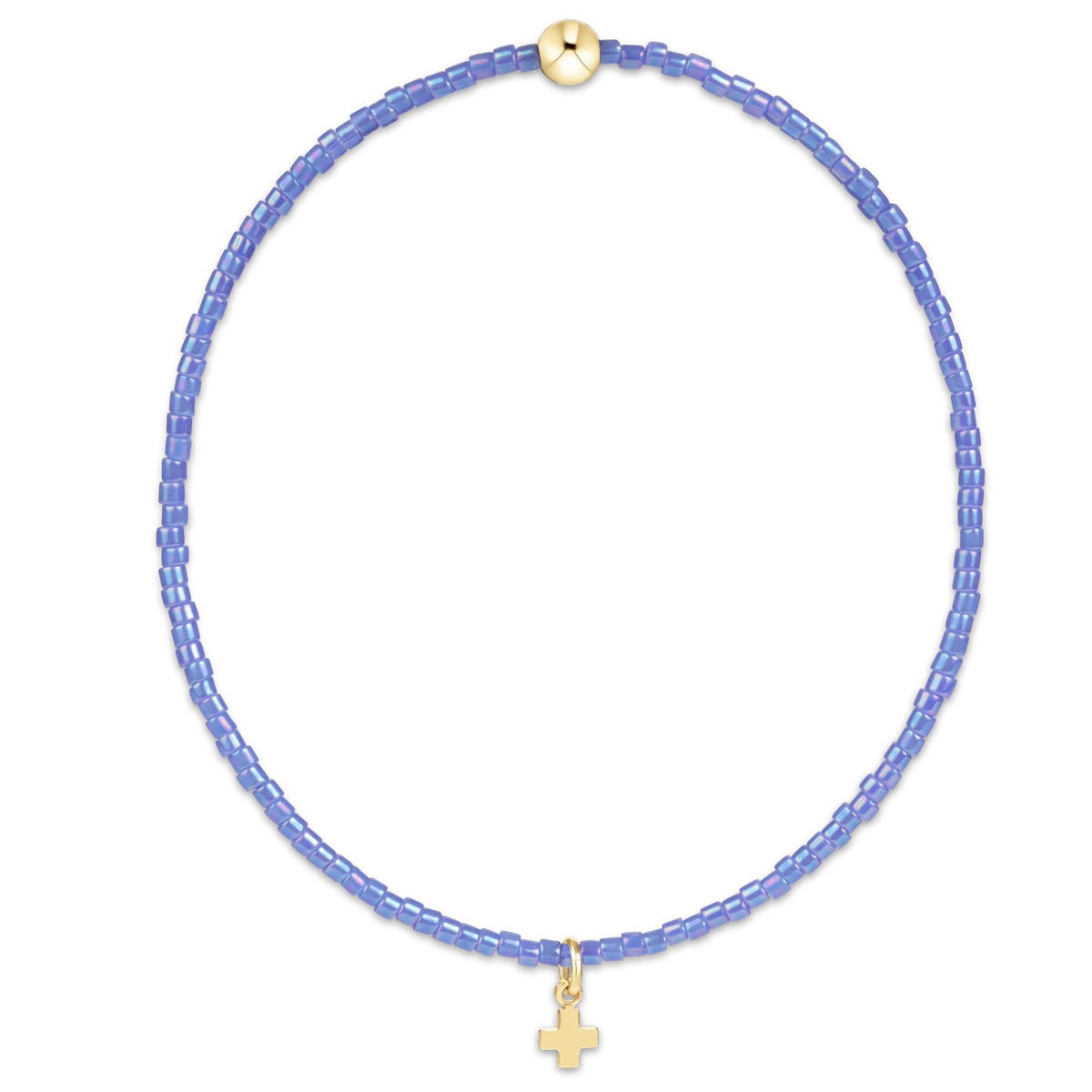 Hope Classic Bracelet - Bright Blue - Signature Cross Small Gold Charm by eNewton — 14kt gold-filled, at Adelyne's Boutique & Gifts in Tomball, Texas
