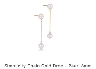 Simplicity Chain Gold Drop - Pearl 8mm