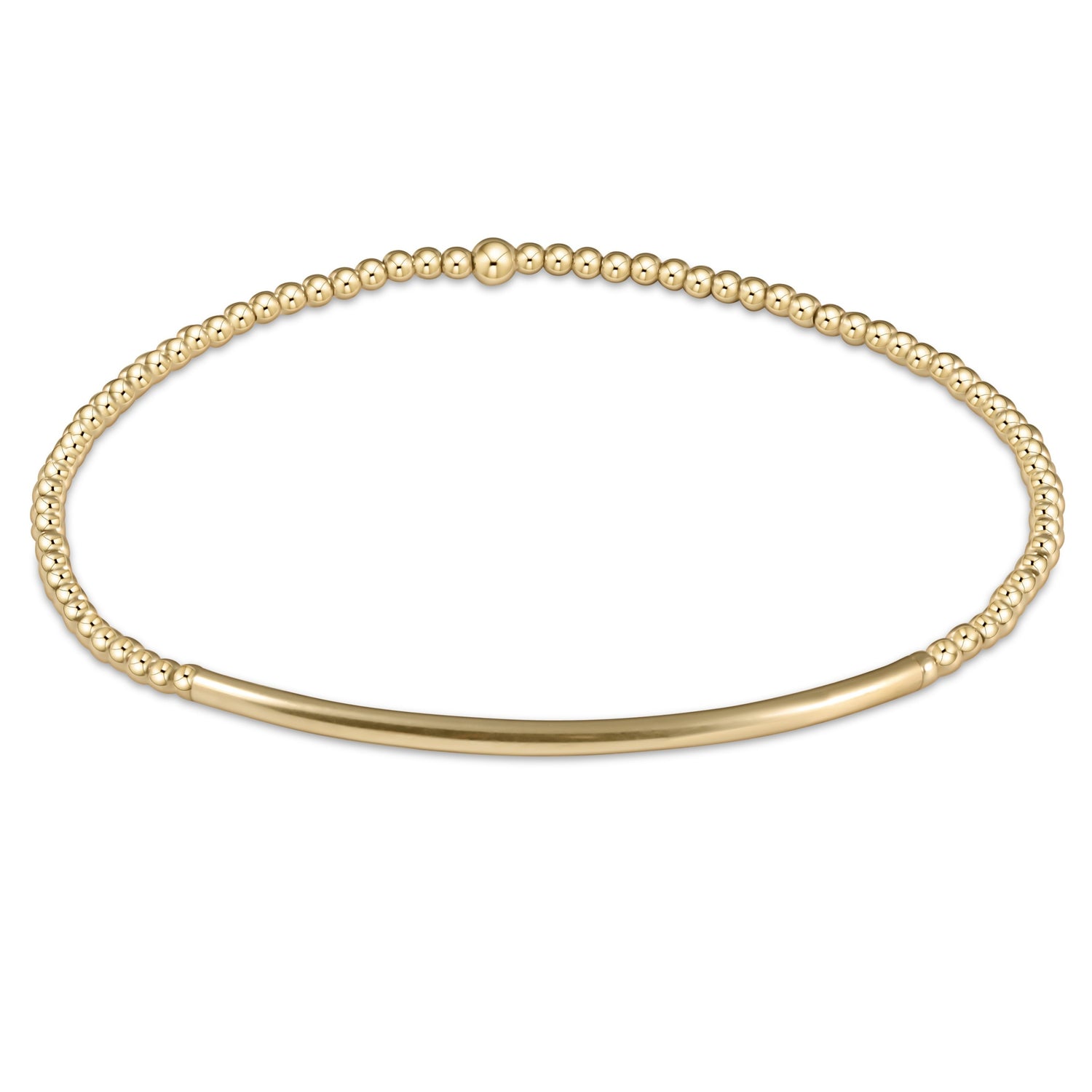Classic Gold 2mm Smooth Bliss Bar Bead Bracelet