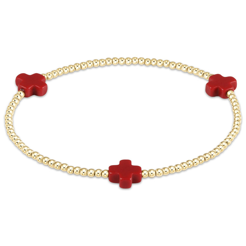 Signature Cross Gold 2mm Beaded Bracelet