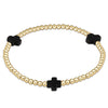 Signature Cross Gold 3mm Beaded Bracelet