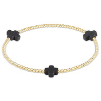 Signature Cross Gold 2mm Beaded Bracelet