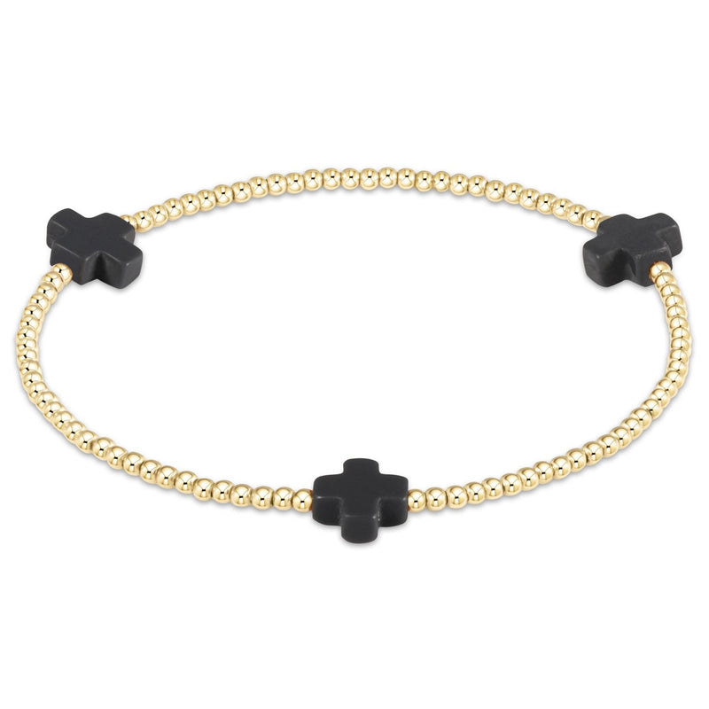 Signature Cross Gold 2mm Beaded Bracelet
