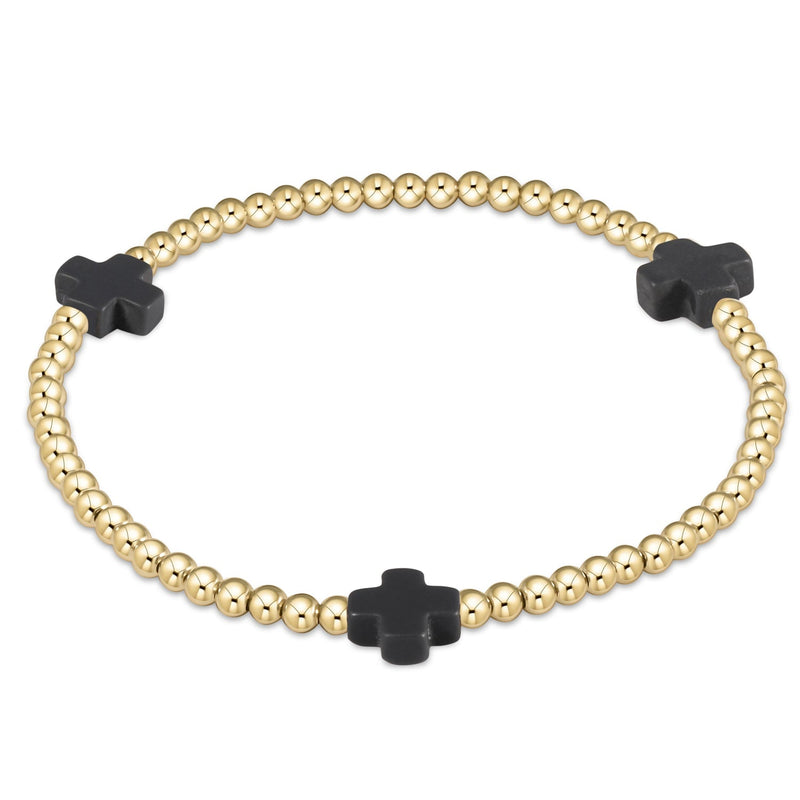 Signature Cross Gold 3mm Beaded Bracelet