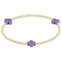 Egirl Signature Cross Gold 2mm Beaded Bracelet