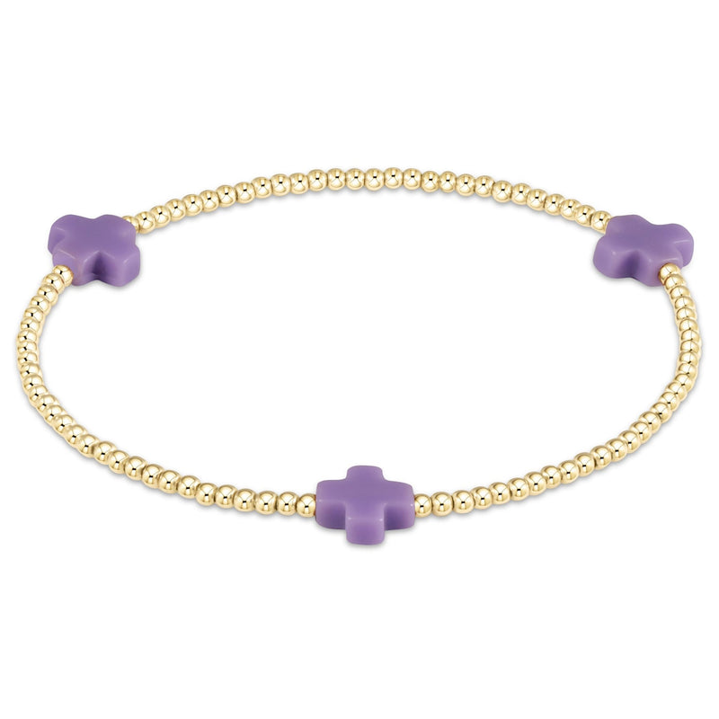 Egirl Signature Cross Gold 2mm Beaded Bracelet
