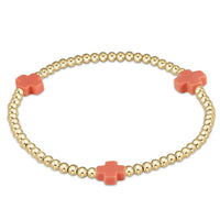 Signature Cross Gold 3mm Beaded Bracelet