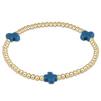 Signature Cross Gold 3mm Beaded Bracelet