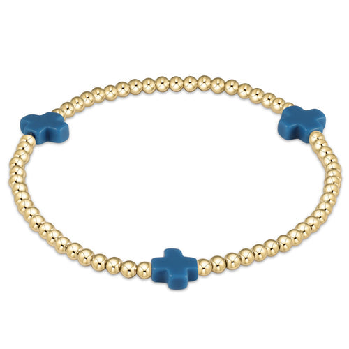 Signature Cross Gold 3mm Beaded Bracelet