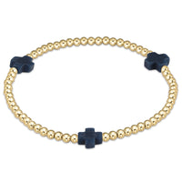 Signature Cross Gold 3mm Beaded Bracelet
