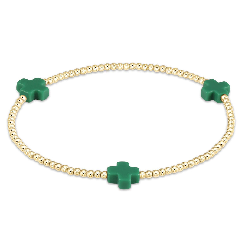 Signature Cross Gold 2mm Beaded Bracelet