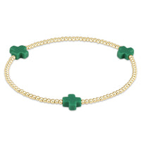 Signature Cross Gold 3mm Beaded Bracelet